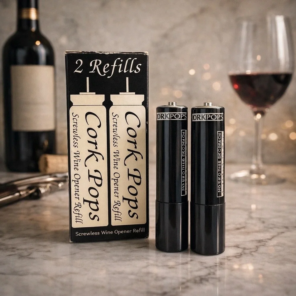 Cork Pops Wine‎ Opener Refill Cartridges 2 Pack CO2 Screwless Opener New